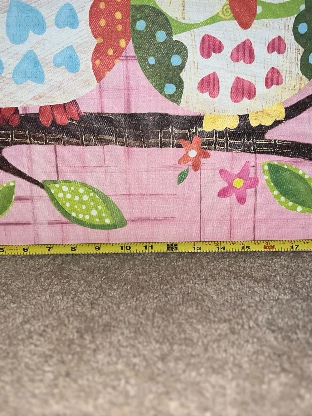 Target Pink and Green Owl Canvas Wall Art